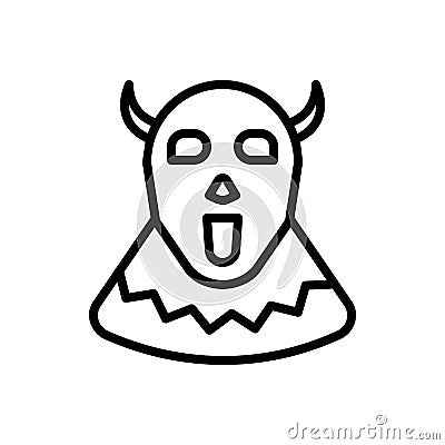 Black line icon for Horror, devil and terror Vector Illustration