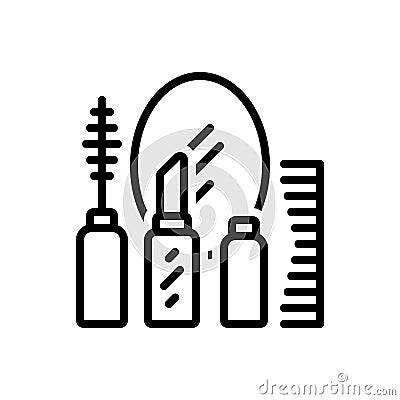 Black line icon for Makeup, greasepaint and beauty Vector Illustration