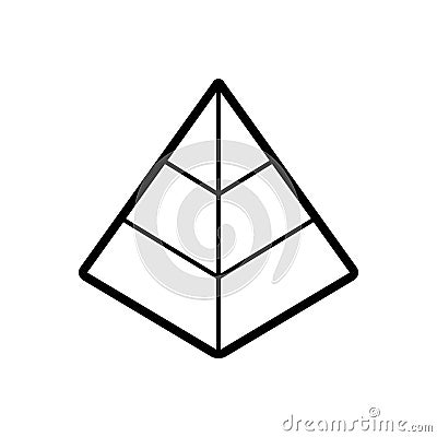 Black line icon for Pyramid, mexico and landmark Stock Photo