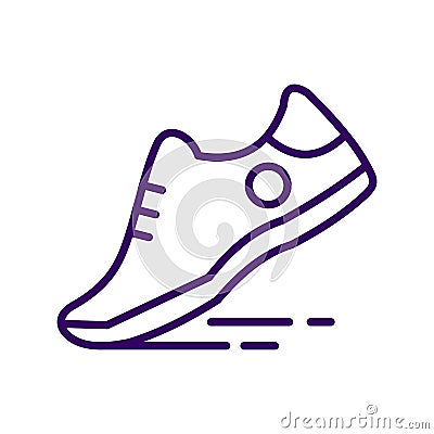 Black line icon for running-shoe running shoe sport jogging Vector Illustration