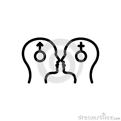 Black line icon for Sexuality, desire and passion Vector Illustration