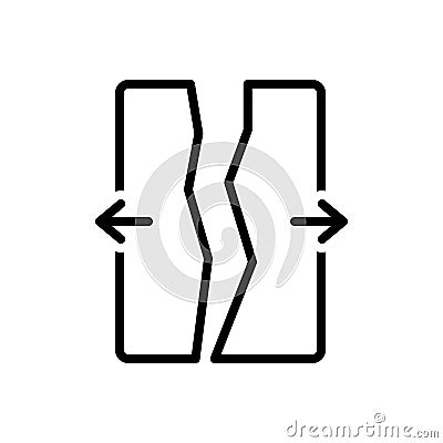 Black line icon for Split, divided and broken Stock Photo