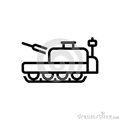 Black line icon for Tank, wartime and defense Stock Photo