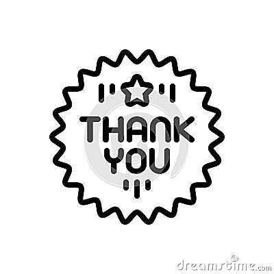 Black line icon for Thankyou, gratitude and appreciate Stock Photo