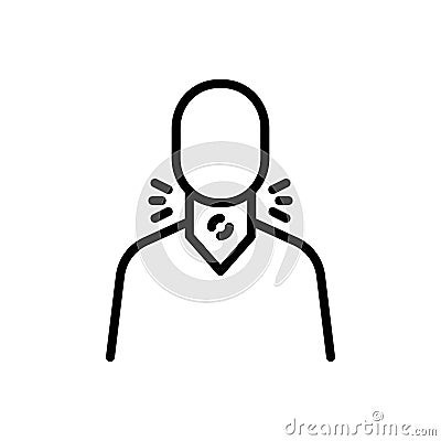 Black line icon for Throat, larynx and gullet Stock Photo