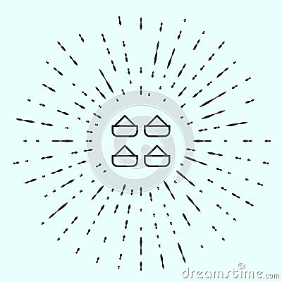 Black line Indian spice icon isolated on grey background. Abstract circle random dots. Vector Vector Illustration