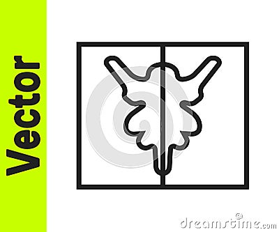 Black line Rorschach test icon isolated on white background. Psycho diagnostic inkblot test Rorschach. Vector Vector Illustration
