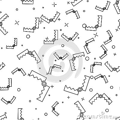 Black line Trap hunting icon isolated seamless pattern on white background. Vector Vector Illustration