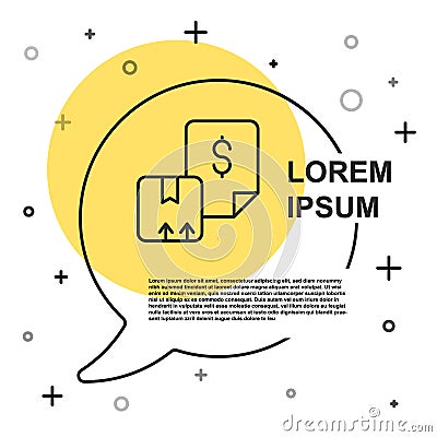 Black line Waybill icon isolated on white background. Random dynamic shapes. Vector Vector Illustration