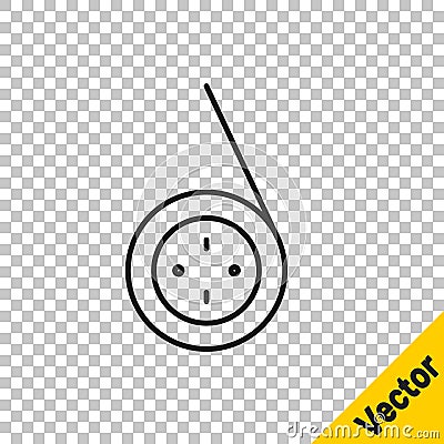 Black line Yoyo toy icon isolated on transparent background. Vector Vector Illustration