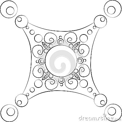 black linear ornament Stock Photo