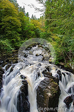Black Linn falls, Perthshire countryside in the Scottish highlands Stock Photo