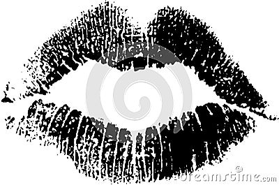 Black lipstick kiss Vector Illustration