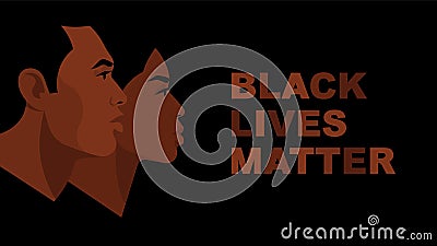 Black Lives Matter. Black Americans: female and male face silhouette. Vector Illustration