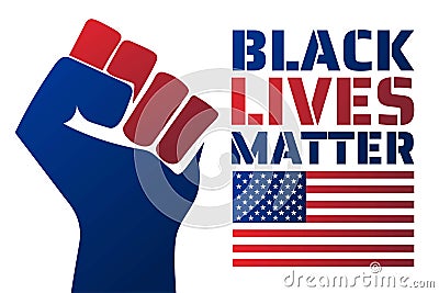 Black Lives Matter concept. Template for background, banner, poster with text inscription. Vector EPS10 illustration. Vector Illustration