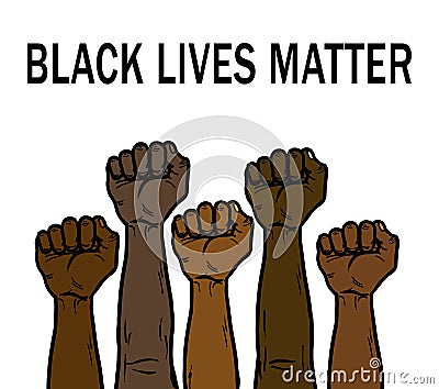 Black Lives Matter Fist Hand Raised Editorial Stock Photo