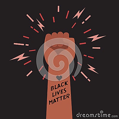 Black lives matter Hand fist illustration Vector Illustration