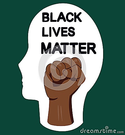 Black Lives Matter. Human hand. Fist raised up. Editorial Stock Photo