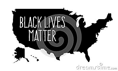 Black Lives Matter or i can`t breathe Text On Usa Map. Stock vector illustration Vector Illustration