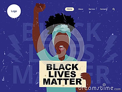 Black lives matter landing page Vector Illustration