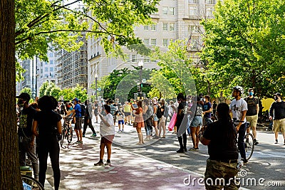 Black Lives Matter protest on to denounce killing of George Floyd of Minneapolis on White House president Donald Trump Editorial Stock Photo