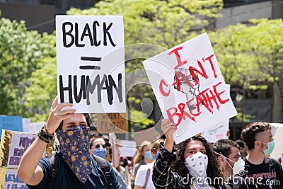 Black Lives Matter Protest in Toronto, Ontario Editorial Stock Photo