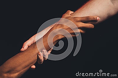 Black lives matter racial friendship hands holding Stock Photo