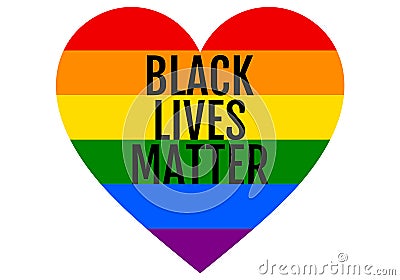 Black lives matter, rainbow heart, LGBT, pride, vector Vector Illustration