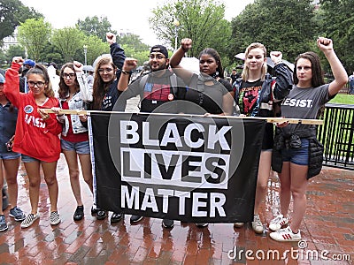 Black Lives Matter at the Rally at Lafeyette Park Editorial Stock Photo