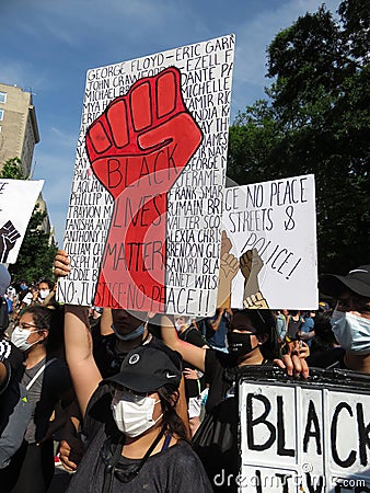 Black Lives Matter Sign in Washington DC Editorial Stock Photo