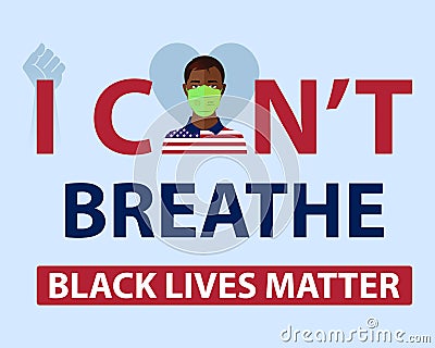 Black Lives Matter text banner with heart shape. I can`t breathe. Stop racism. Stop police brutality and violence. Protest against Editorial Stock Photo
