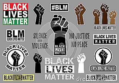 Black lives matter, vector graphic design elements Vector Illustration