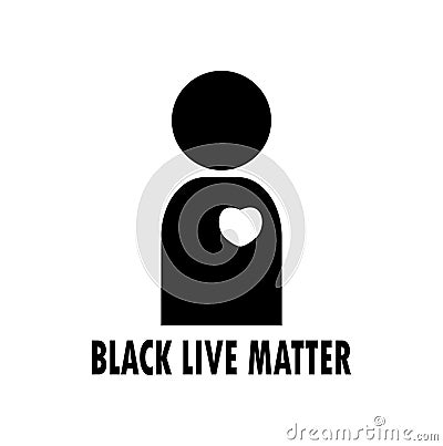 Black lives matter vector illustration symbol, Human Rights of Black People in U.S. America. Cartoon Illustration