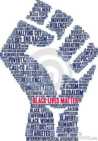 Black Lives Matter Word Cloud Vector Illustration