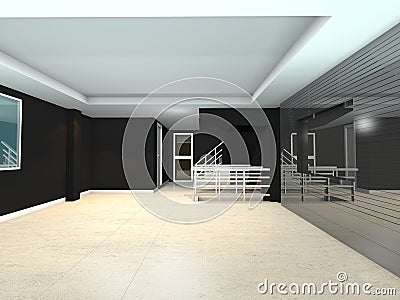 Black living interior design Stock Photo