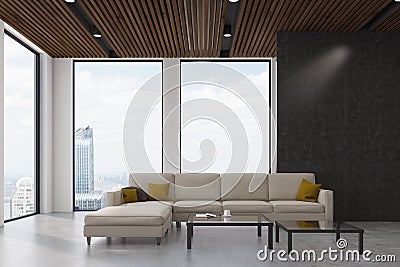 Black living room iterior Stock Photo