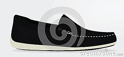 Black loafer, side view Vector Illustration