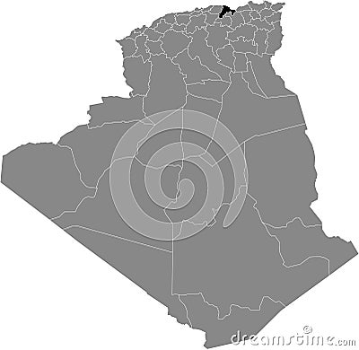 Location map of BÃ©jaÃ¯a province Vector Illustration
