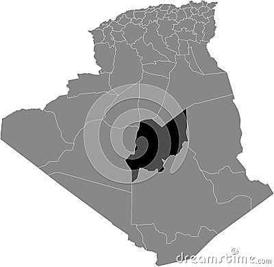 Location map of In Salah province Vector Illustration