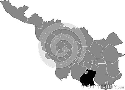 Location map of the Obervieland subdistrict of Bremen, Germany Vector Illustration