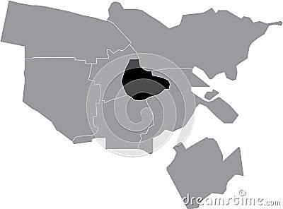 Location map of the Centrum Central district of Amsterdam, Netherlands Vector Illustration