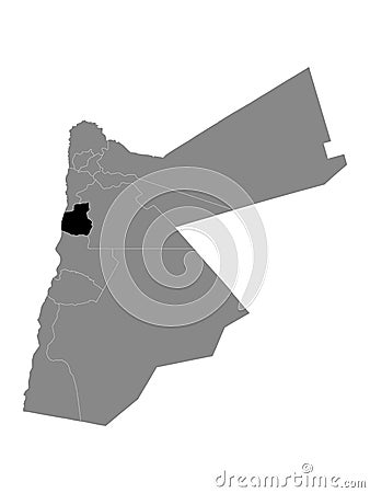 Location Map of Madaba Governorate Vector Illustration