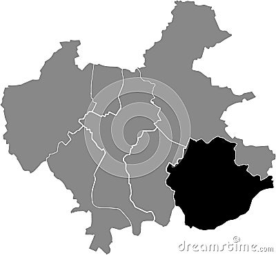 Location map of the Kreis 3 Seen District of Winterthur, Switzerland Vector Illustration