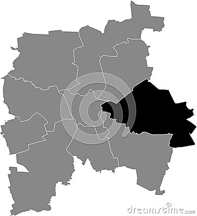 Location map of the East Ost district of Leipzig, Germany Vector Illustration