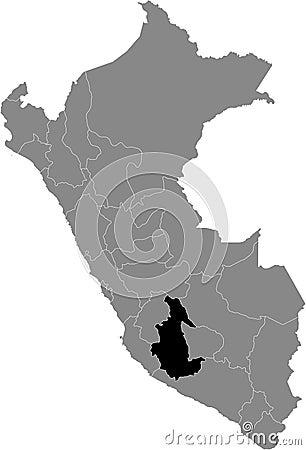 Location Map of Ayacucho Department Vector Illustration