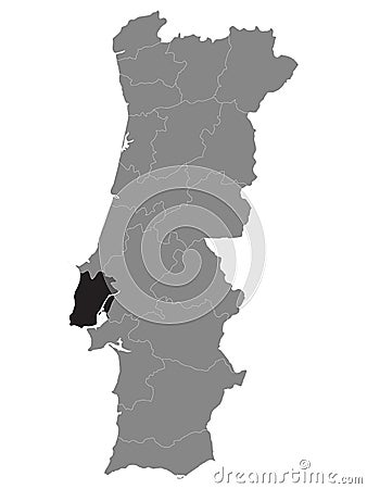 Location Map of District Leiria Vector Illustration