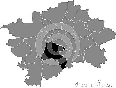 Location map of the Praha 4 municipal dictrict of Prague, Czech Republic Vector Illustration