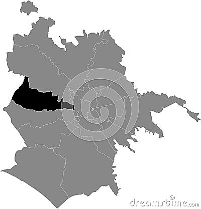 Location map of Municipio XIII â€“ Aurelia municipality Vector Illustration