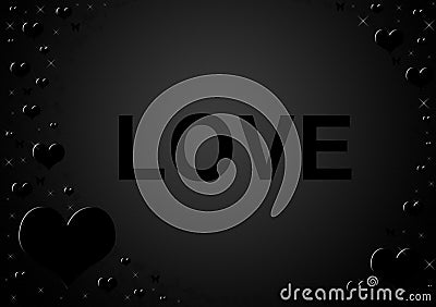 Black love hearts background for valentine`s day Stock Photo