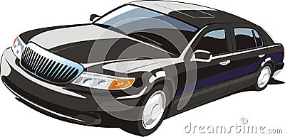 Black luxurious car Vector Illustration